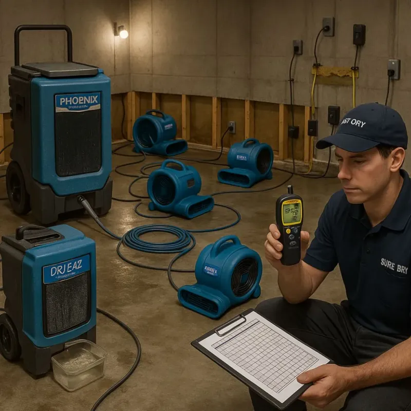 Structural Drying and Dehumidification process in Munsey Park, NY